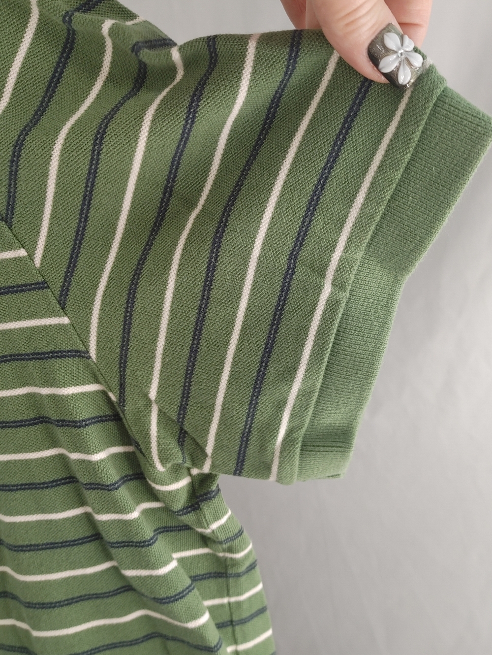 Eddie Bauer Green Striped Polo Shirt Mens XL Cotton Short Sleeve Casual - Picture 7 of 10